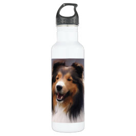 Shetland Sheepdog Sheltie Art Edelstahlflasche