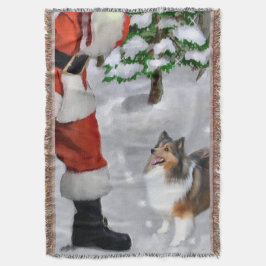 Shetland Sheepdog Sheltie Christmas Decke