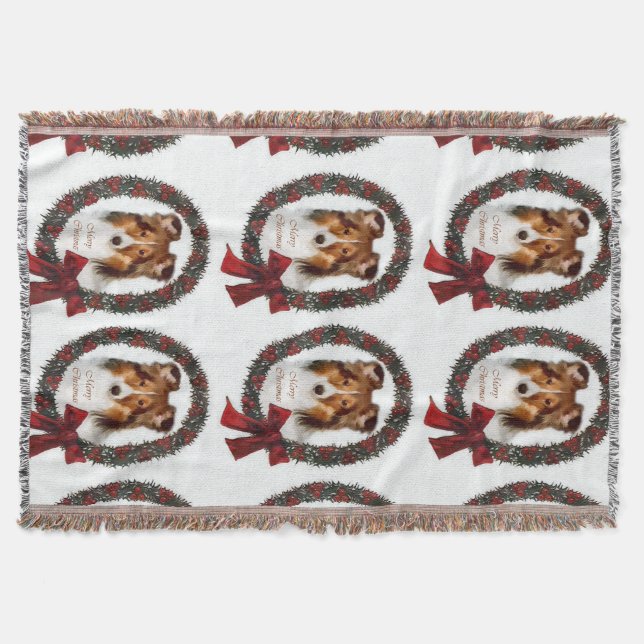 Shetland Sheepdog Sheltie Christmas Decke (Vorderseite)