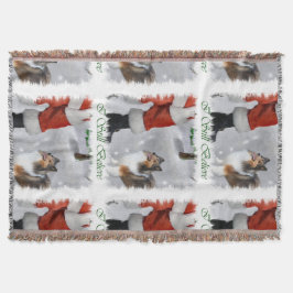 Shetland Sheepdog Sheltie Christmas Decke