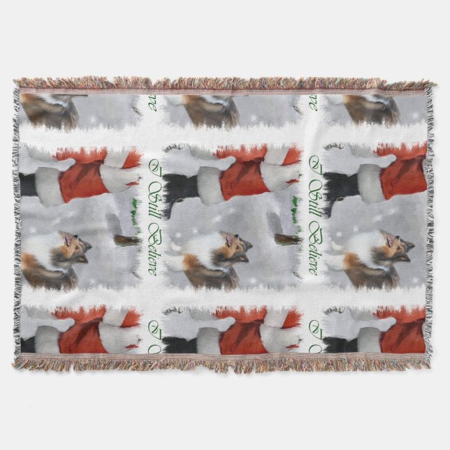 Shetland Sheepdog Sheltie Christmas Decke (Vorderseite)
