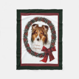 Shetland Sheepdog Sheltie Christmas Fleecedecke