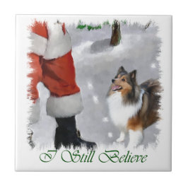 Shetland Sheepdog Sheltie Christmas Fliese