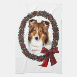 Shetland Sheepdog Sheltie Christmas Geschirrtuch