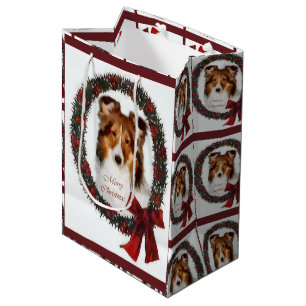 Shetland Sheepdog Sheltie Christmas Mittlere Geschenktüte