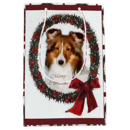 Shetland Sheepdog Sheltie Christmas Mittlere Geschenktüte