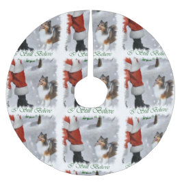 Shetland Sheepdog Sheltie Christmas Polyester Weihnachtsbaumdecke