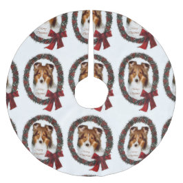 Shetland Sheepdog Sheltie Christmas Polyester Weihnachtsbaumdecke