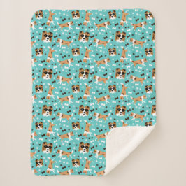 Shetland Sheepdog Sheltie Dog Pattern Sherpa Blank Sherpadecke