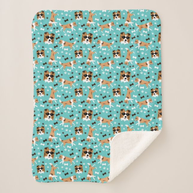 Shetland Sheepdog Sheltie Dog Pattern Sherpa Blank Sherpadecke (Vorderseite)