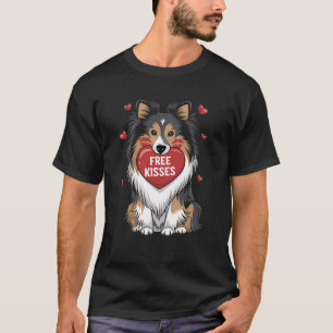 Shetland Sheepdog Sheltie Dog Valentinstag T-Shirt