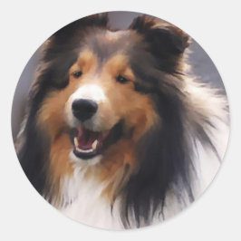 Shetland Sheepdog Sheltie Geschenke Runder Aufkleber