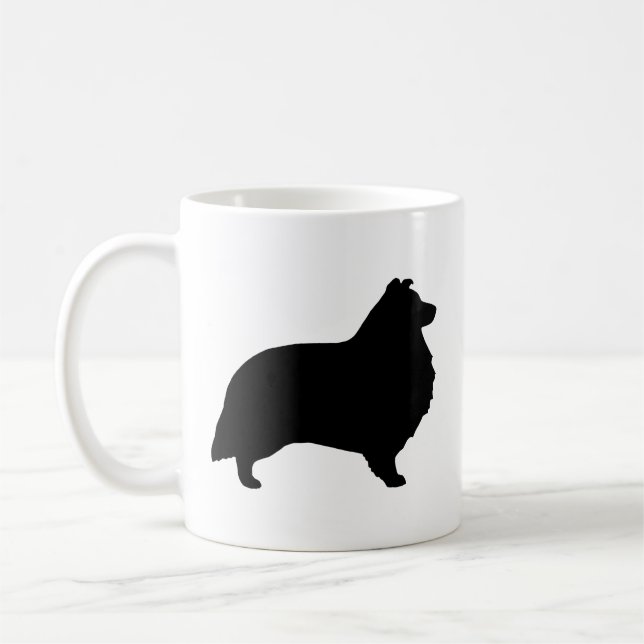 Shetland Sheepdog Sheltie Hunde Silhouetten Kaffeetasse (Links)