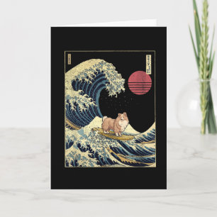 Shetland Sheepdog Sheltie Japanische Kanagawa Well Karte