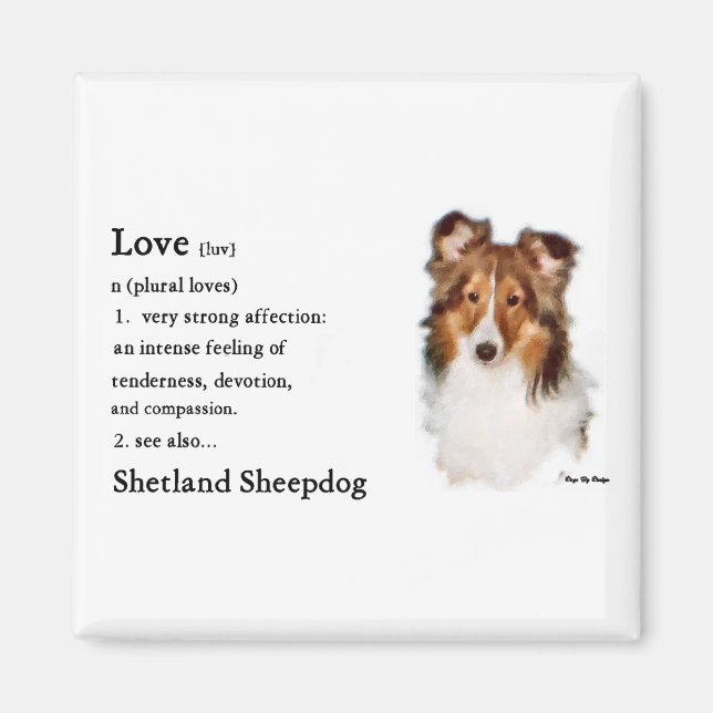 Shetland Sheepdog Sheltie Kunst Geschenke Magnet (Vorne)