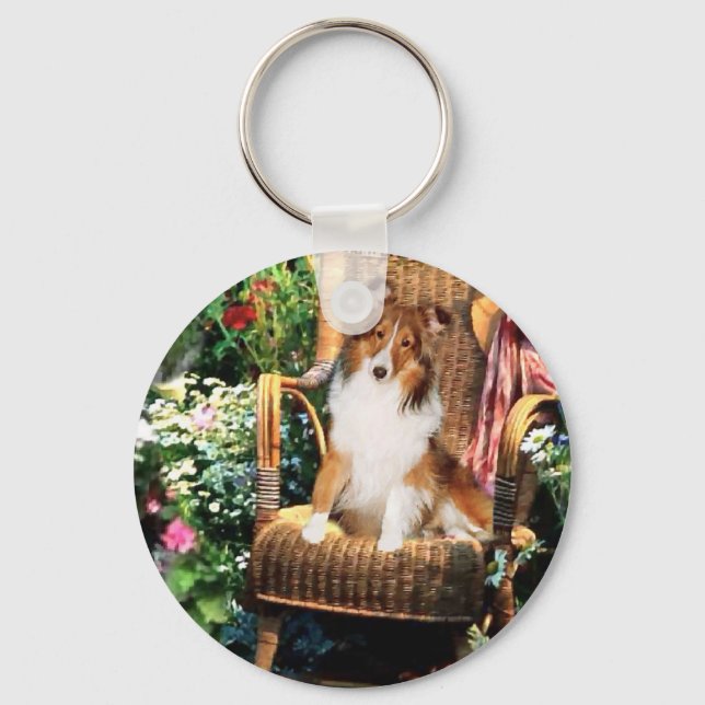 Shetland Sheepdog Sheltie Kunst Geschenke Schlüsselanhänger (Vorderseite)