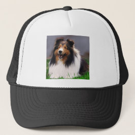 Shetland Sheepdog Sheltie Kunst Geschenke Truckerkappe