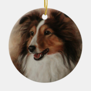 Shetland Sheepdog Sheltie lächelnd Keramik Ornament