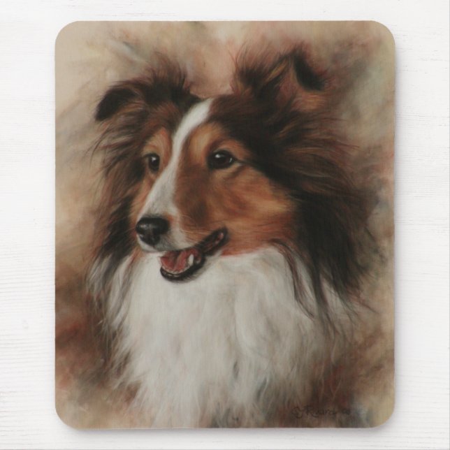 Shetland Sheepdog Sheltie lächelnd Mousepad (Vorne)