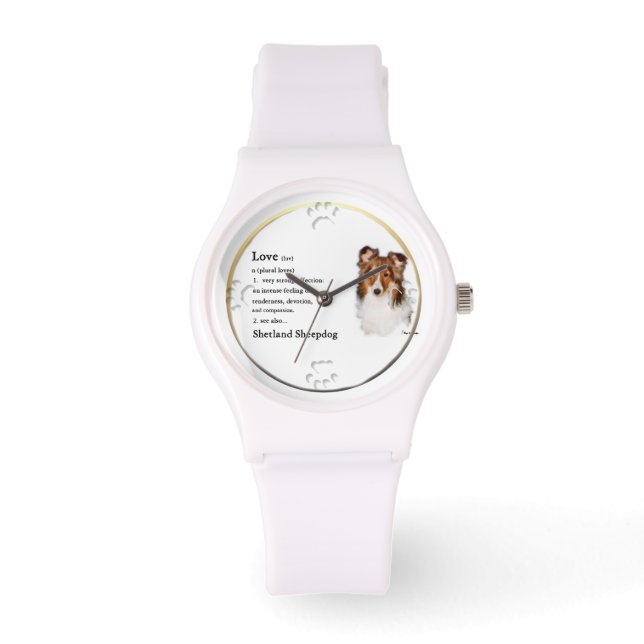 Shetland Sheepdog Sheltie Lovers Geschenke Armbanduhr (Vorderseite)