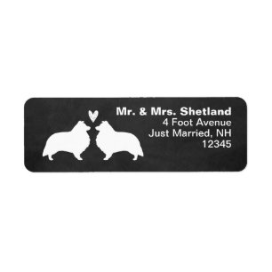 Shetland Sheepdog Sheltie Silhouetten mit dem Herz