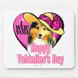 Shetland Sheepdog Sheltie Valentines Mousepad