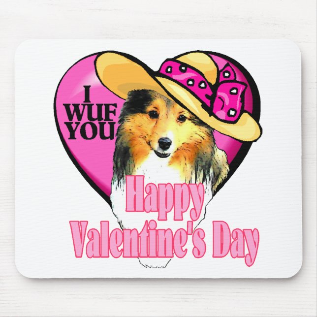 Shetland Sheepdog Sheltie Valentines Mousepad (Vorne)
