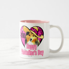 Shetland Sheepdog Sheltie Valentines Zweifarbige Tasse