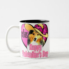 Shetland Sheepdog Sheltie Valentinstag Zweifarbige Tasse