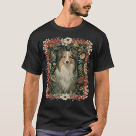 Shetland Sheepdog Sheltie Vintage William Morris T-Shirt