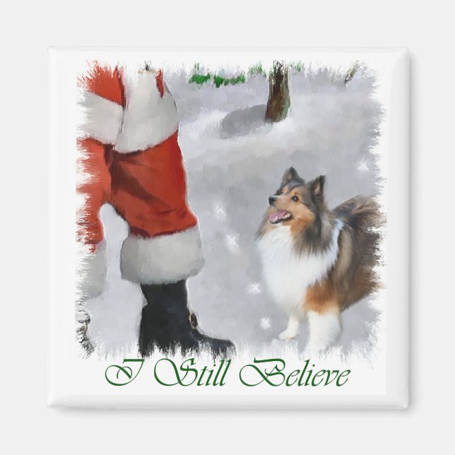 Shetland Sheepdog Sheltie Weihnachtsgeschenk Magnet (Vorne)