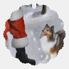 Shetland Sheepdog Sheltie Weihnachtsgeschenk Ornament Karte