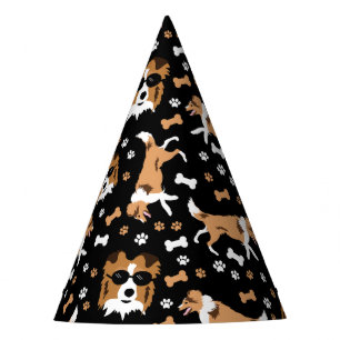 Shetland Sheepdog Shelties Pawprint Pattern Party Partyhütchen