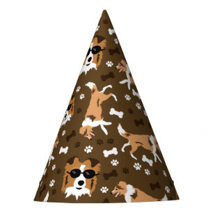 Shetland Sheepdog Shelties Pawprint Pattern Party Partyhütchen