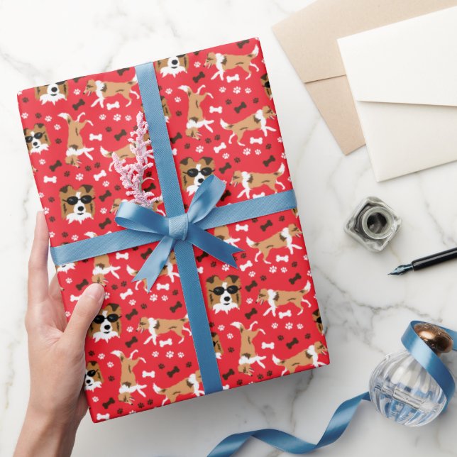 Shetland Sheepdog Shelties Red Geschenkpapier (Schenken)