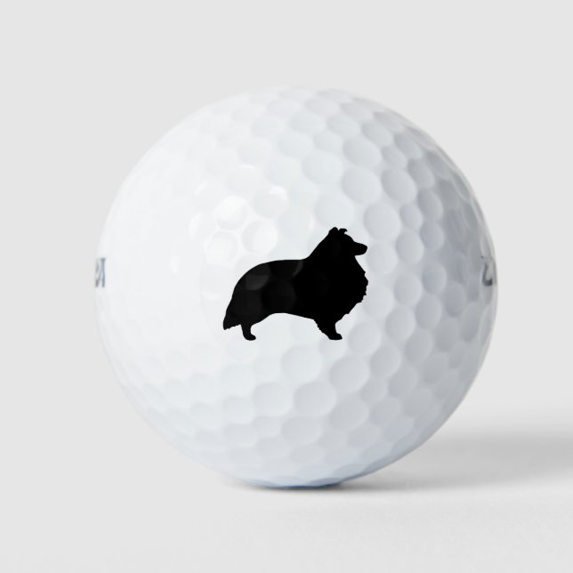 Shetland Sheepdog Silhouette Golfball (Vorderseite)