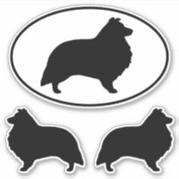 Shetland Sheepdog Silhouetten Vinyl Sticker Set