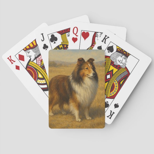 Shetland Sheepdog Spielkarten (Rückseite)