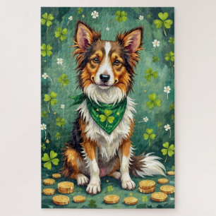 Shetland Sheepdog St Patrick’s Day Glückshund Puzzle