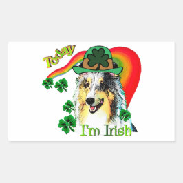 Shetland Sheepdog St Patricks Rechteckiger Aufkleber