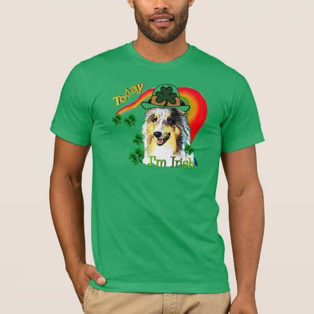 Shetland Sheepdog St Patricks T-Shirt (Vorderseite)