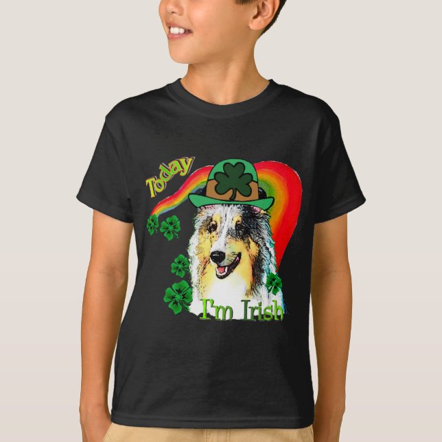 Shetland Sheepdog St Patricks T-Shirt (Vorderseite)