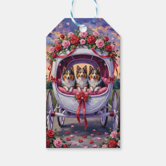 Shetland Sheepdog Valentine's Day  Geschenkanhänger (Vorderseite)