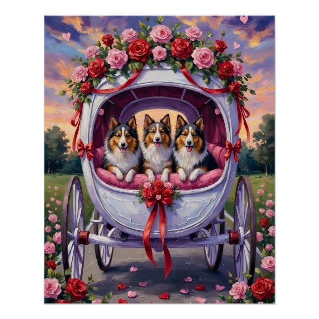 Shetland Sheepdog Valentine's Day  Poster (Vorderseite)