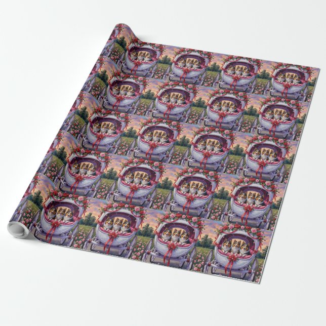 Shetland Sheepdog Valentinstag  Geschenkpapier (Ungerollt)