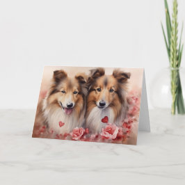 Shetland Sheepdog Valentinstag Karte