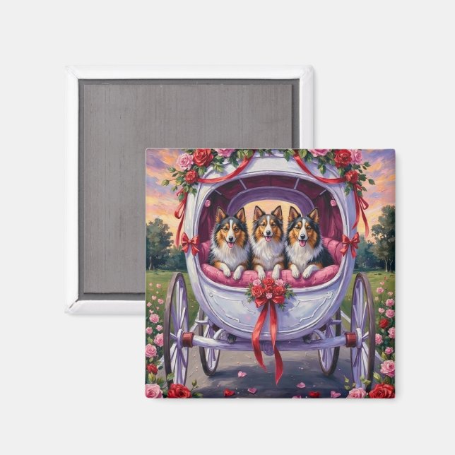 Shetland Sheepdog Valentinstag  Magnet (Vorderseite/Rückseite)