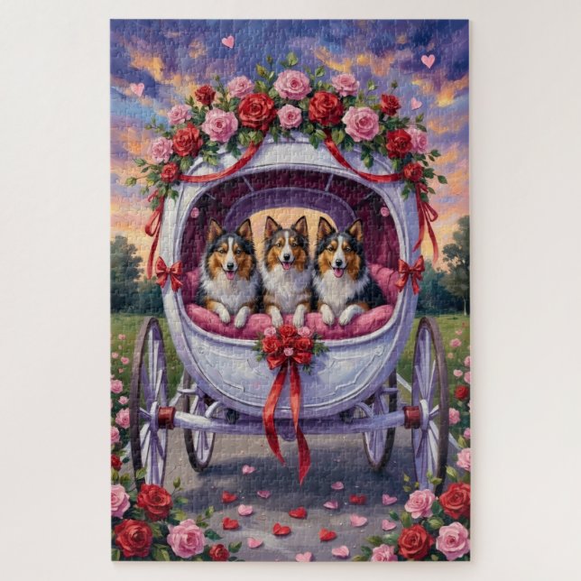 Shetland Sheepdog Valentinstag  Puzzle (Vertikal)
