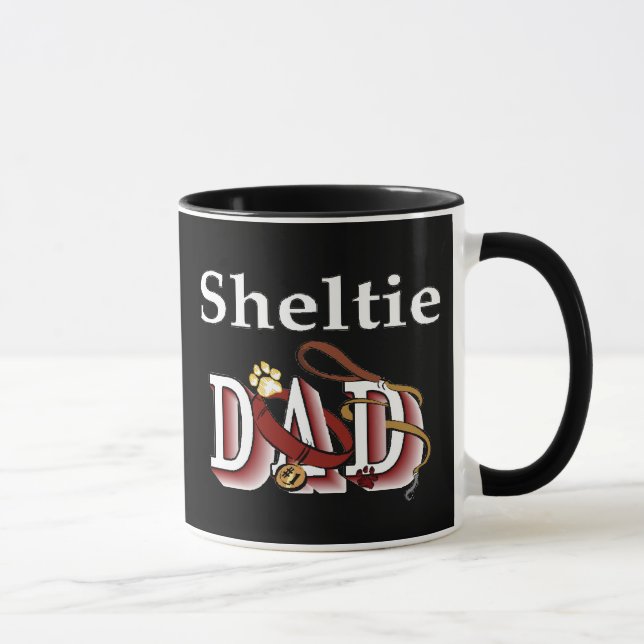 Shetland Sheepdog Vater Tasse (Rechts)