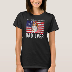 Shetland Sheepdog Vater US-amerikanischer Flaggenb T-Shirt